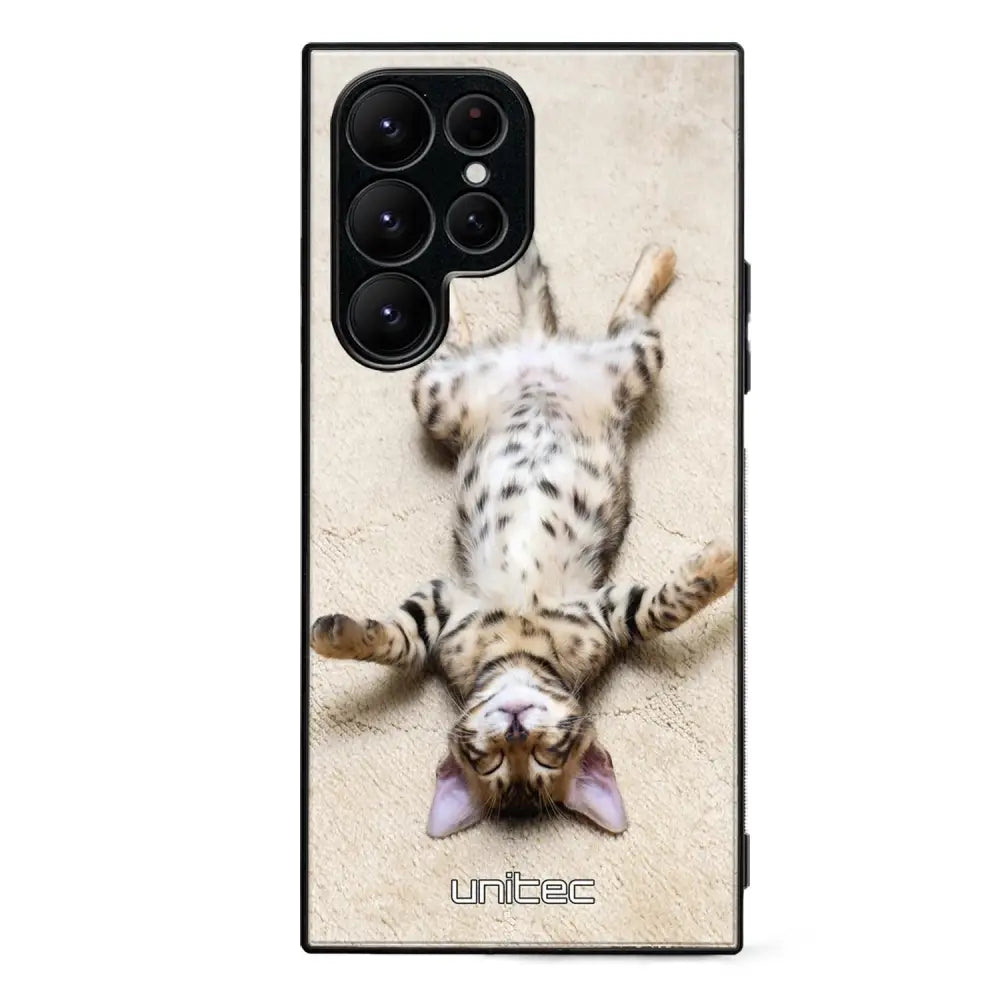 Samsung Galaxy S23 Ultra kissa suojakuoret - Relaxing Cat - Ei