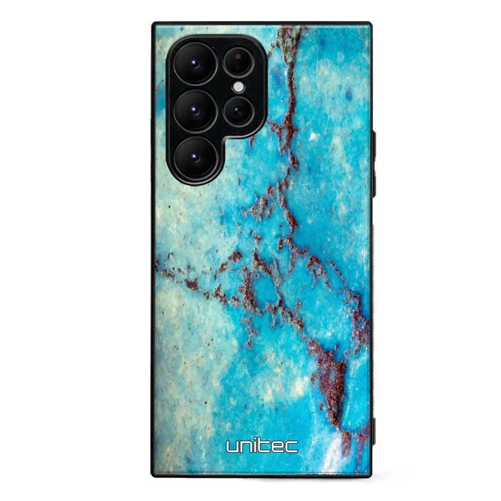 Samsung Galaxy S23 Ultra marmori suojakuoret - Turquoise Marble - Ei