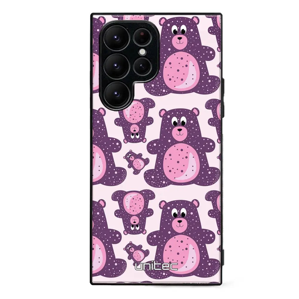 Samsung Galaxy S23 Ultra suojakuoret - Purple Teddy Bear - Ei