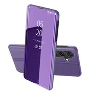 Violetti Samsung Galaxy S24 FE 5G Flip suojakuori, heijastava näyttö ja kaksoiskamera