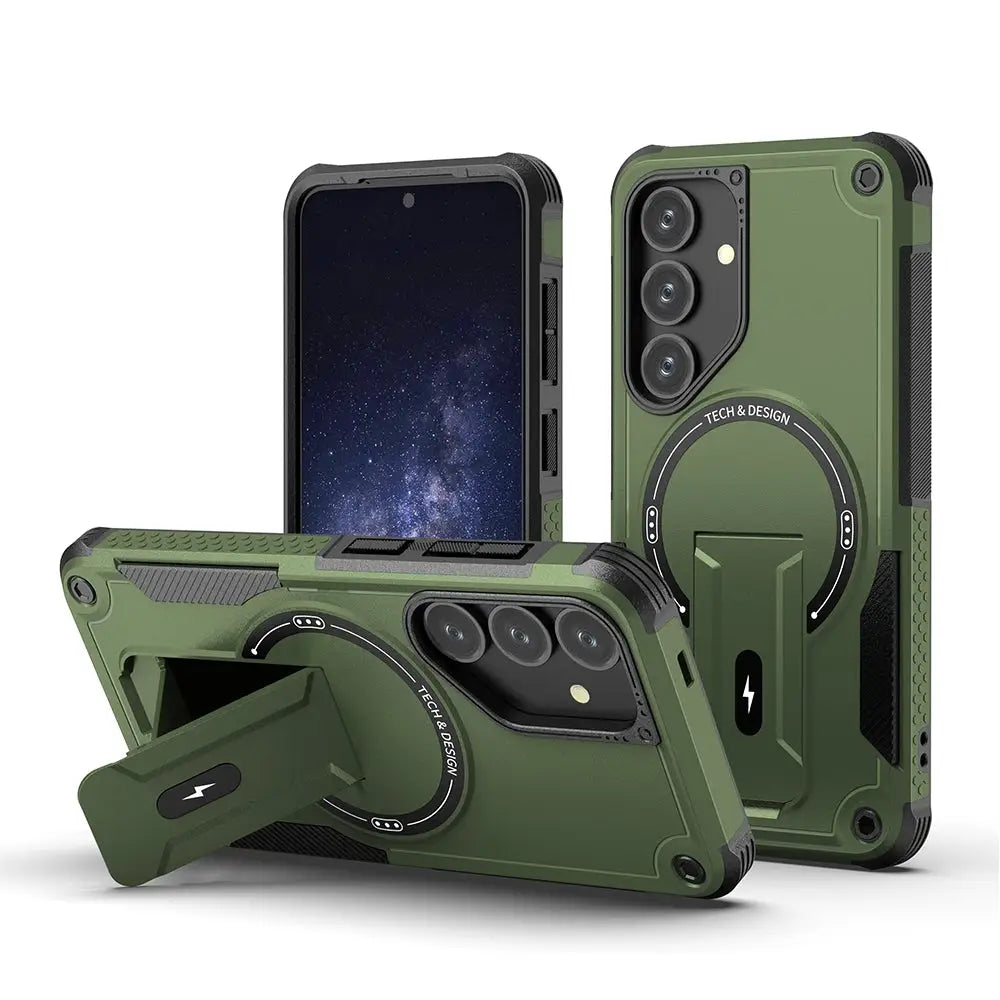 Samsung Galaxy S25 Plus Armor MagSafe kuoret - Vihreä