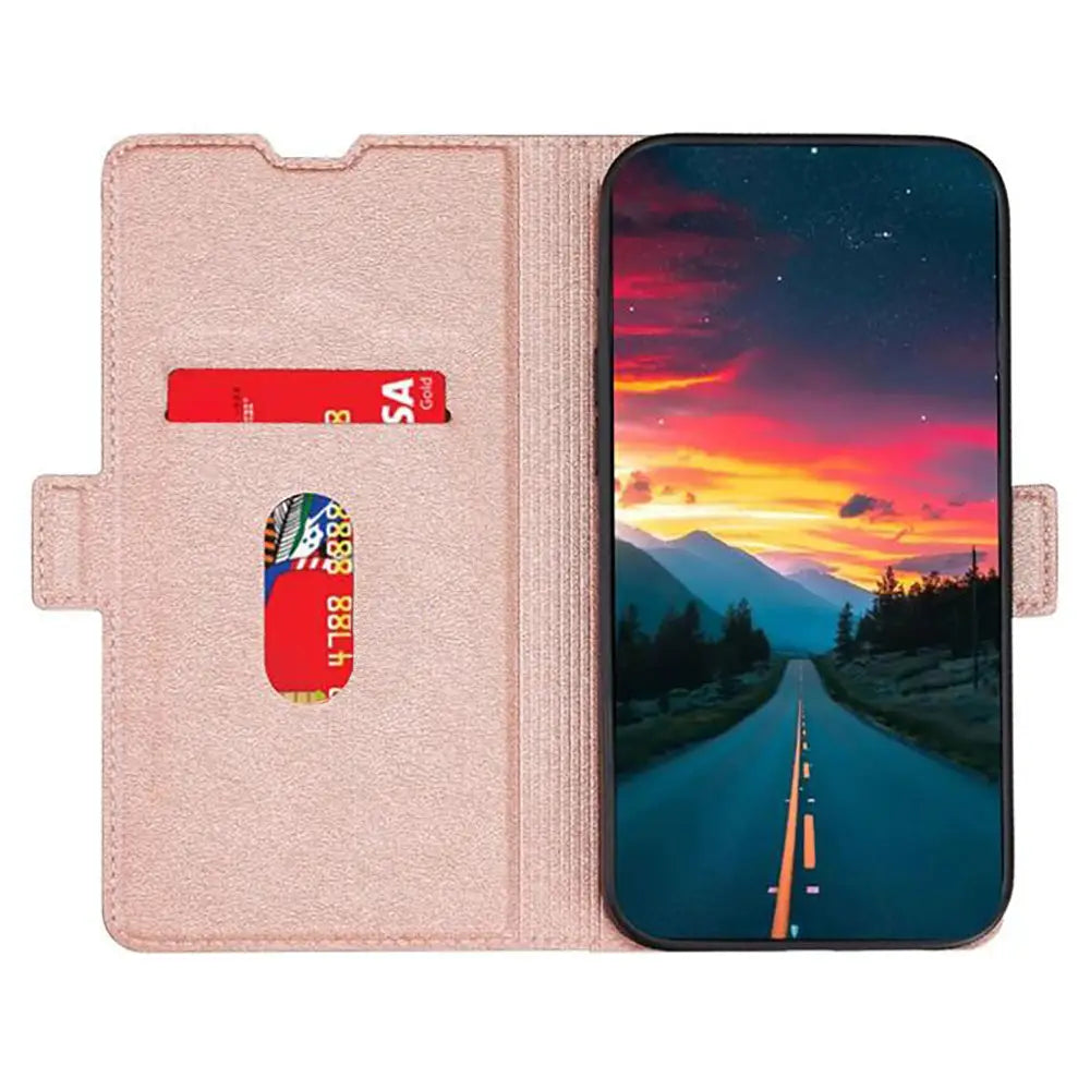 Samsung Galaxy S25 Ultra Lompakko Suojakotelo - Ruusukulta