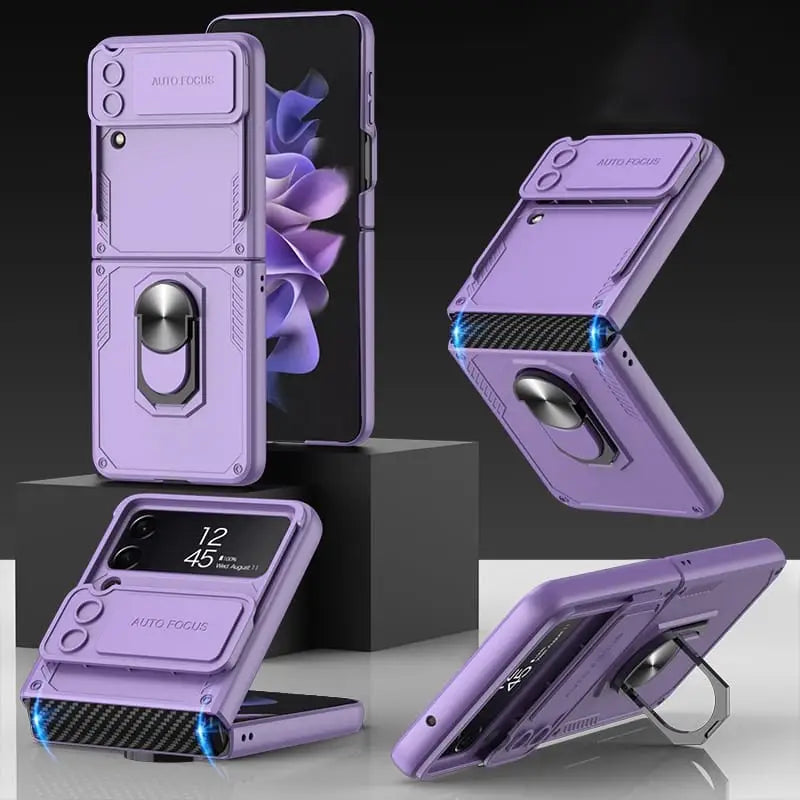 Samsung Galaxy Z Flip 4 Iskunkestävä suojakuori - Violetti