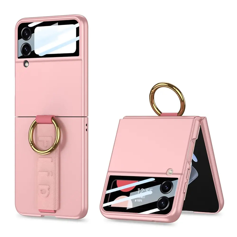 Samsung Galaxy Z Flip 4 Suojakuori sormushihnalla - Pinkki