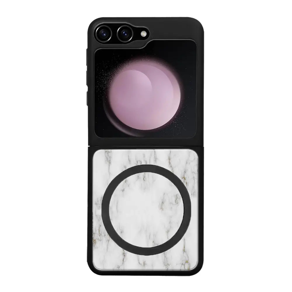 Samsung Galaxy Z Flip 5 marmori suojakuoret - White Marble