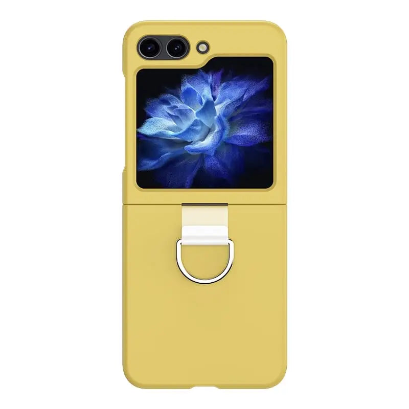 Samsung Galaxy Z Flip 5 Suojakuori Sormuksella - Keltainen
