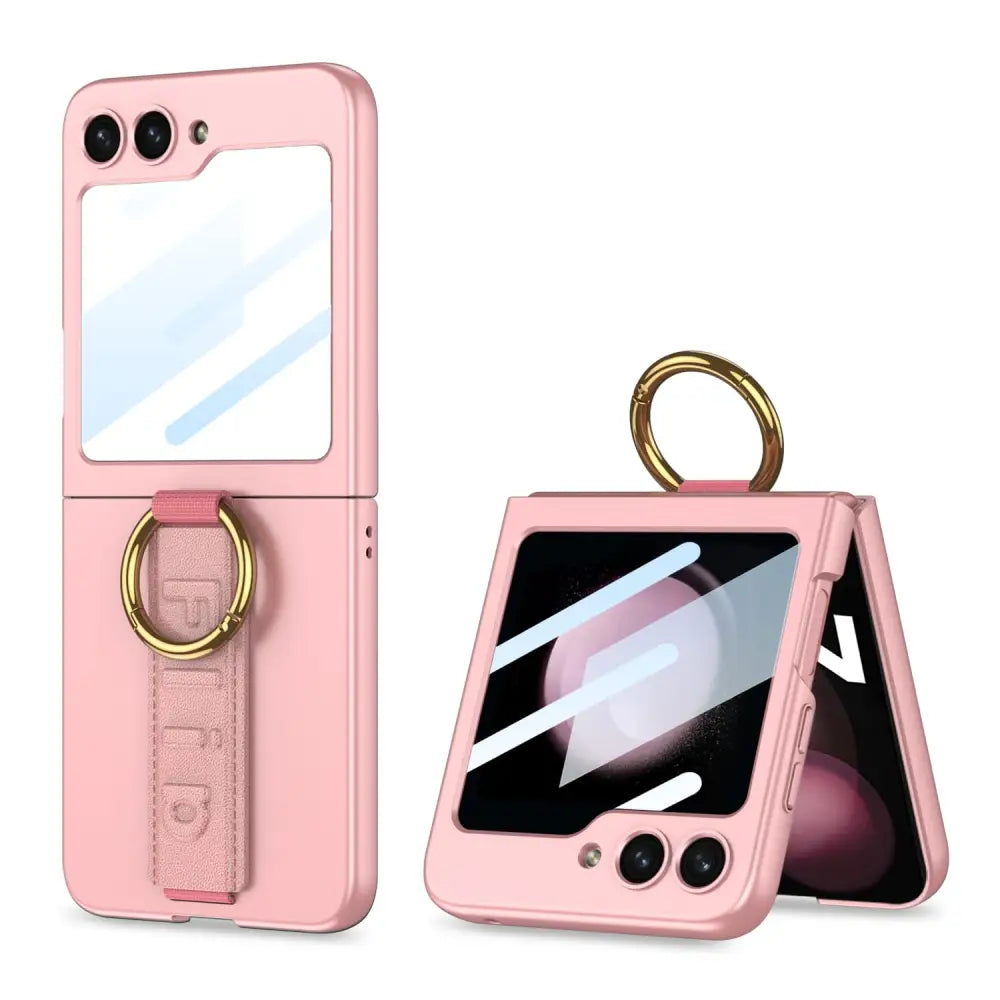 Samsung Galaxy Z Flip 5 Suojakuori sormushihnalla - Pinkki