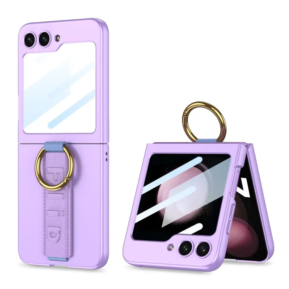 Samsung Galaxy Z Flip 5 Suojakuori sormushihnalla - Violetti