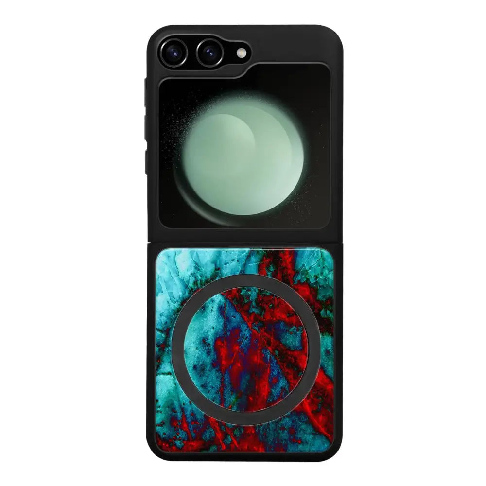 Samsung Galaxy Z Flip 6 marmori suojakuoret - Blue Red Marble