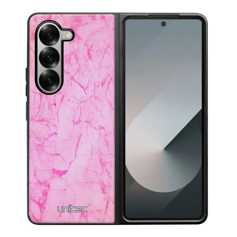 Samsung Galaxy Z Fold 6 marmori suojakuoret - Light Pink Marble - Ei