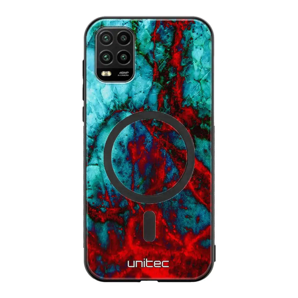 Xiaomi Mi 10 Lite marmori suojakuoret - Blue Red Marble