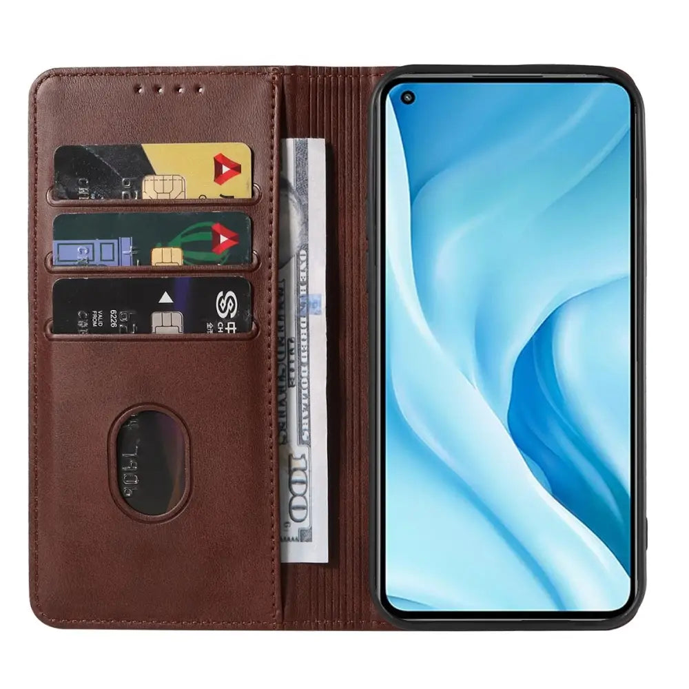 Xiaomi Mi 11 Lite Unitec Lompakko Suojakotelo Ruskea