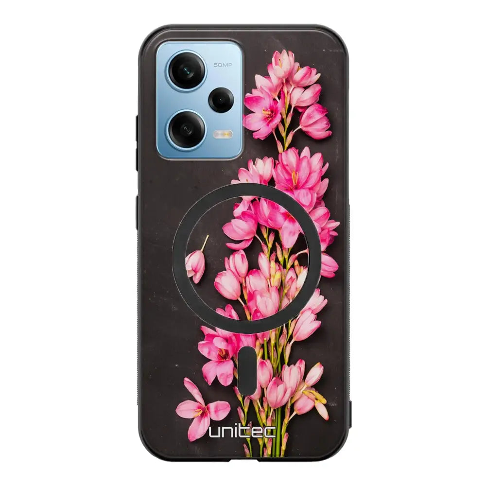 Xiaomi Redmi Note 12 5G kukka suojakuoret - Pink Flowers