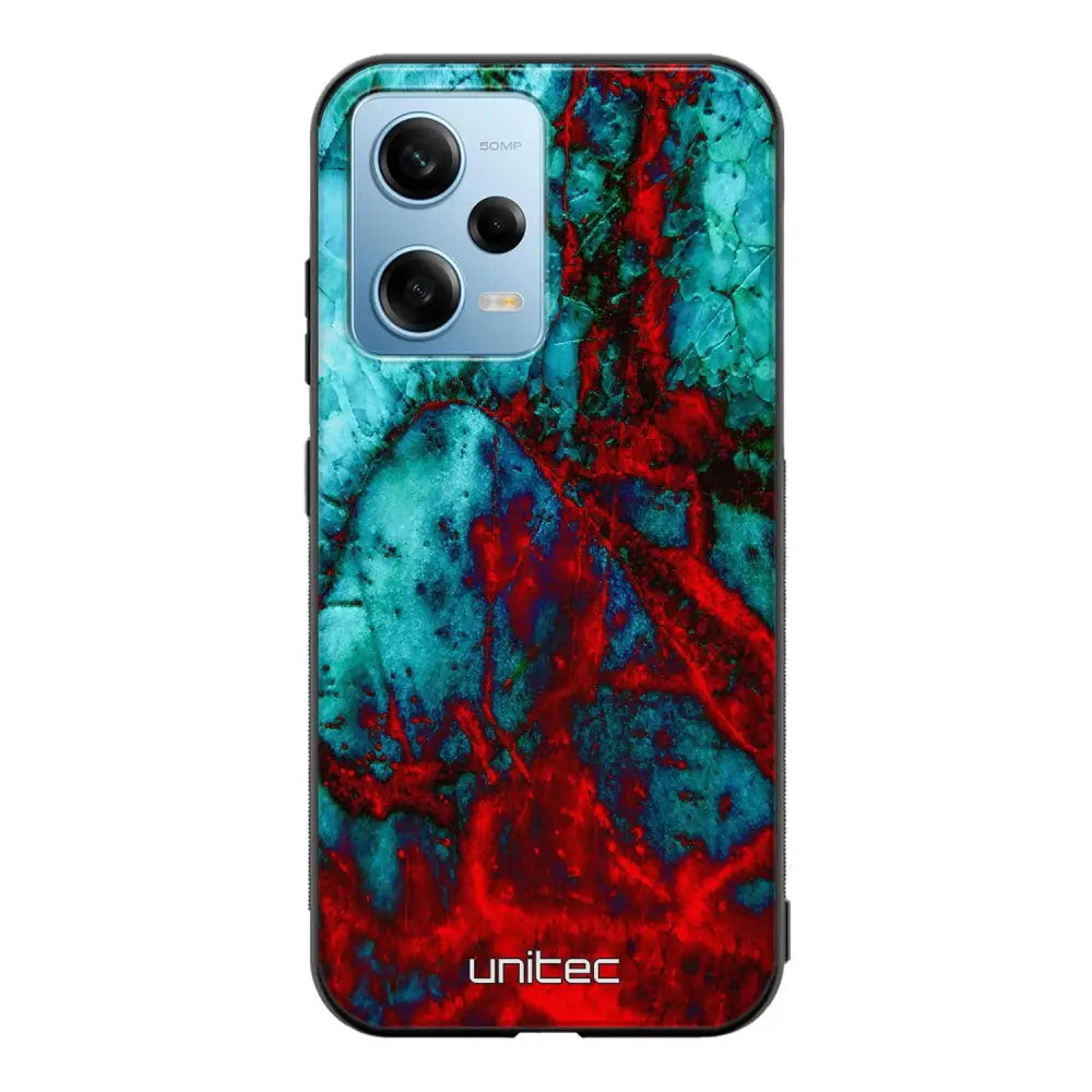 Xiaomi Redmi Note 12 5G marmori suojakuoret - Blue Red Marble - Ei
