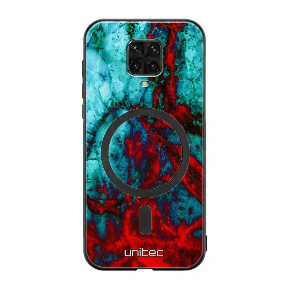 Xiaomi Redmi Note 9 Pro marmori suojakuoret - Blue Red Marble