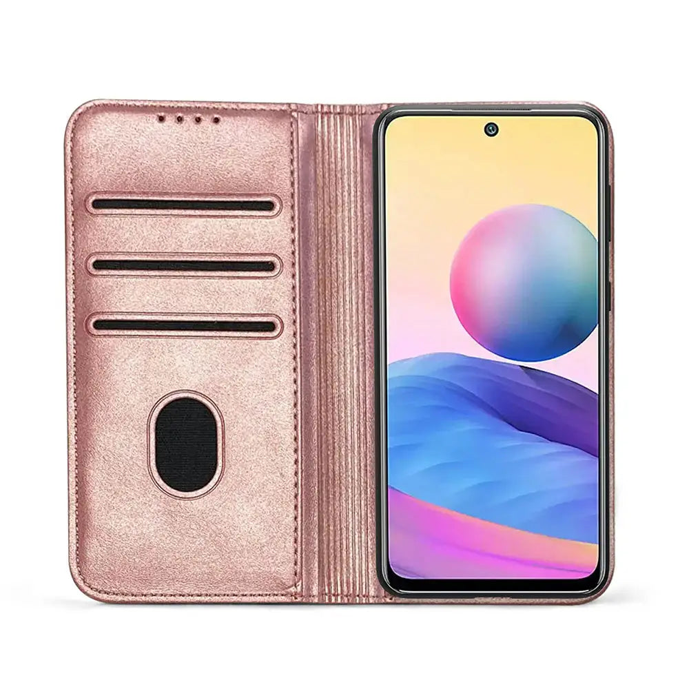 Xiaomi Redmi Note 9 Unitec Lompakko Suojakotelo Ruusukulta