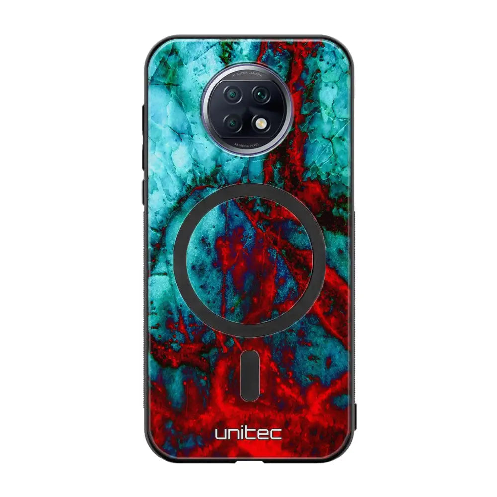 Xiaomi Redmi Note 9T marmori suojakuoret - Blue Red Marble