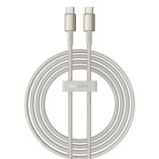 100W USB-C - USB-C-kabel 2m - Flätad vit