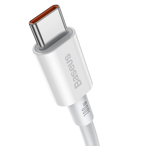 100W USB-C - USB-C kaapeli 2m - Punottu valkoinen (Baseus)