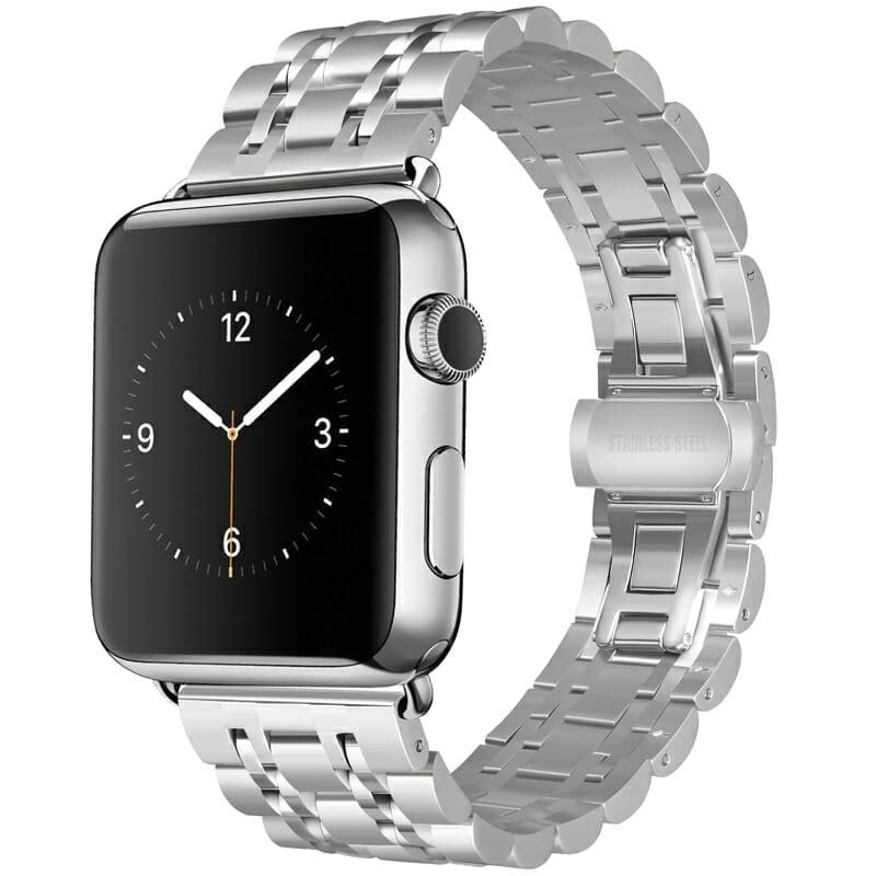 Apple Watch 42 / 44 / 45 mm Metalliranneke, Hopea