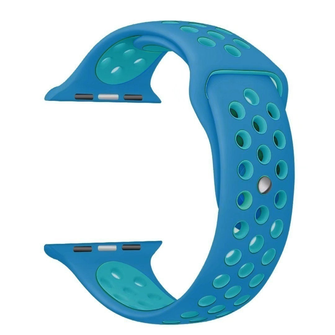Apple Watch 38 / 40 / 41 mm Sportarmband - S/M - Marinblå/Ljusblå