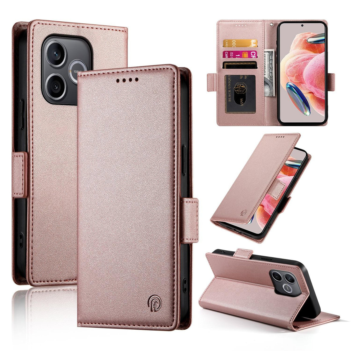 Honor 600 Lite Lompakko Suojakotelo - Ruusukulta