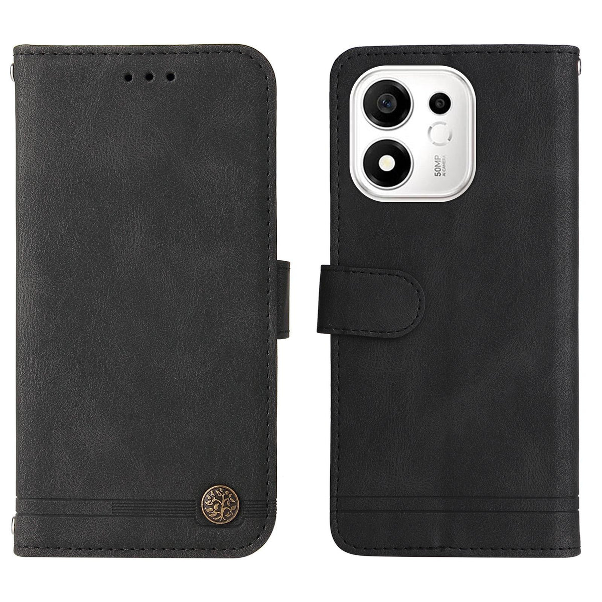 Honor 600 Smart Lompakko Suojakotelo - Musta