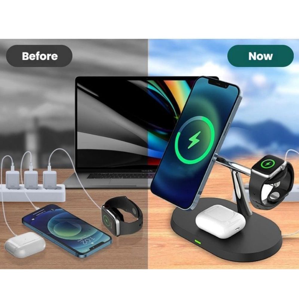 Langaton MagSafe latausasema 3 in 1 - Valkoinen