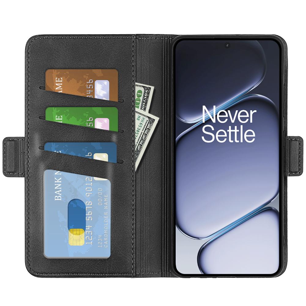 OnePlus 15R Lompakko Suojakotelo - Musta
