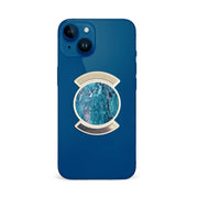 Telefonhållare, Blå Marmor - Vit