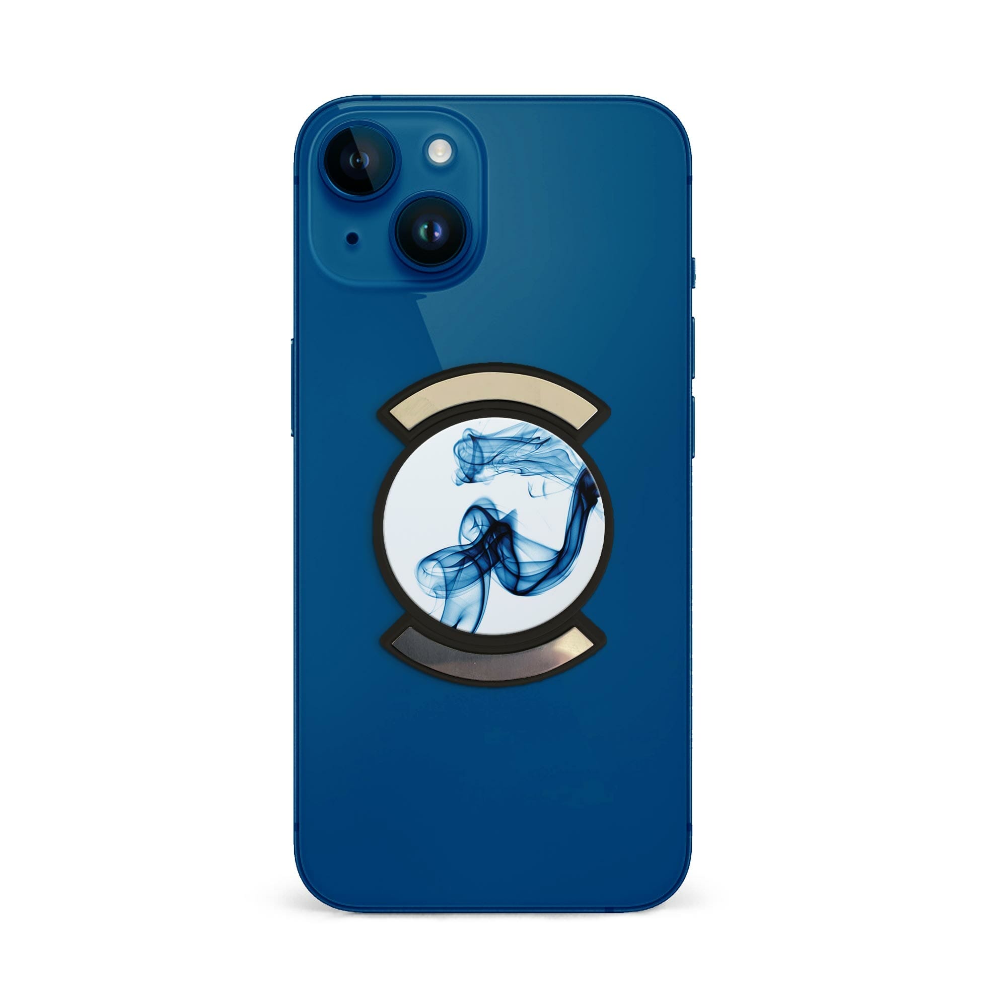 Telefonhållare, Blå Rök på Vit - Svart