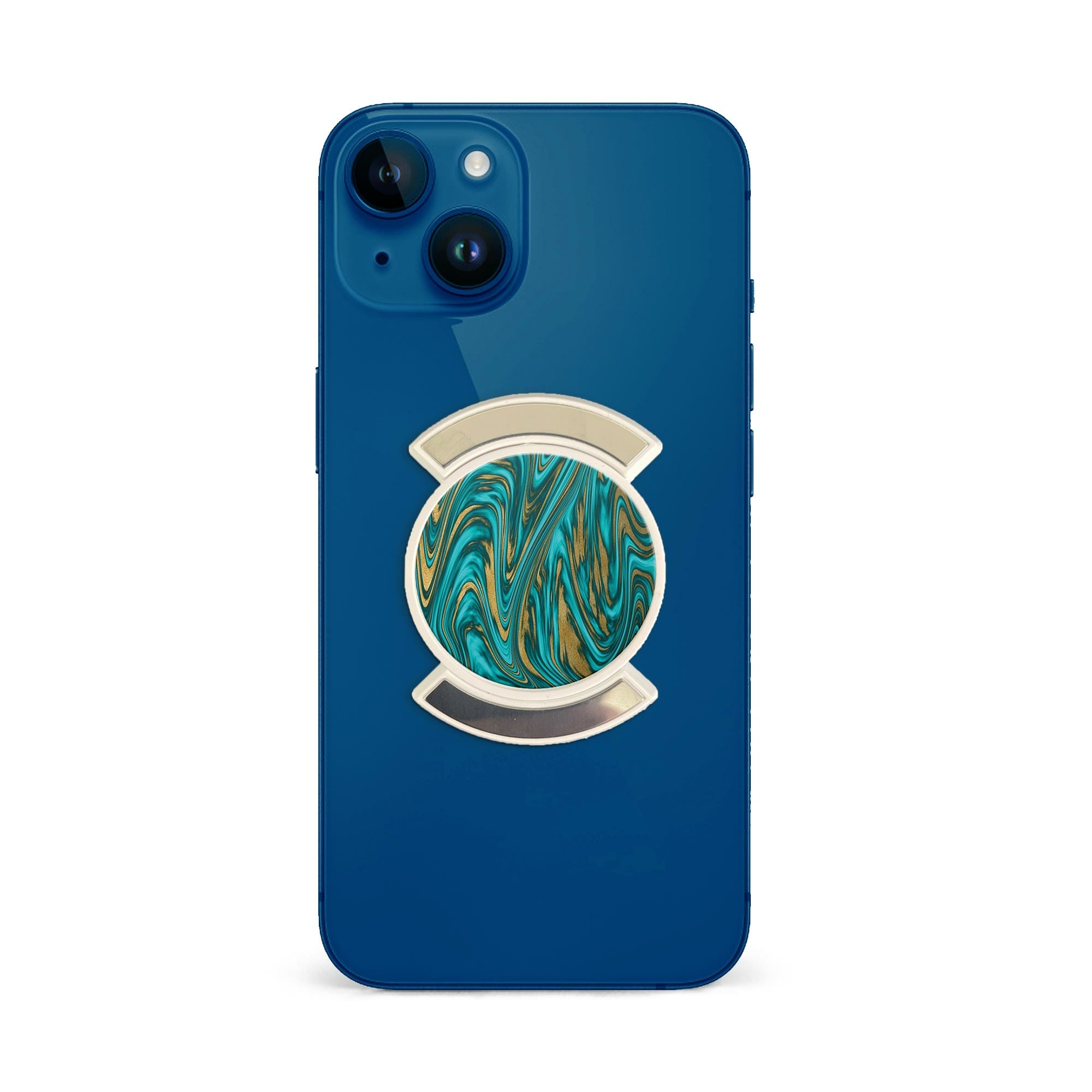 Telefonhållare, Grön Guld Vågor - Vit