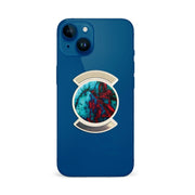 Telefonhållare, Högkontrast Blå Röd Marmor - Vit