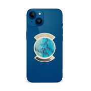 Puhelinpidike, Turquoise Marble - Valkoinen