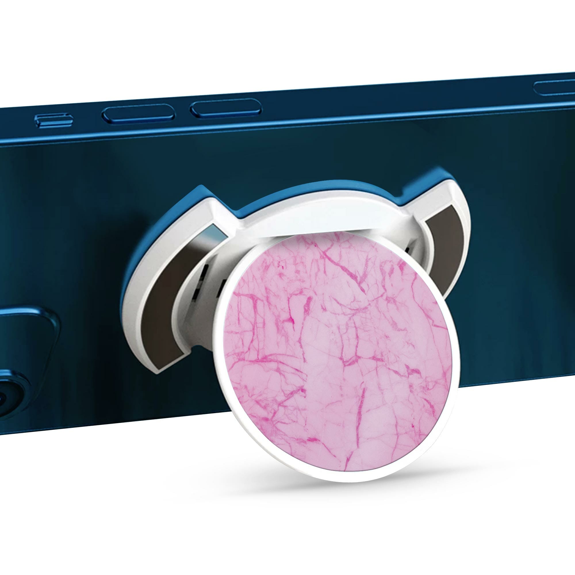 Telefonhållare, Ljusrosa Marmor - Vit