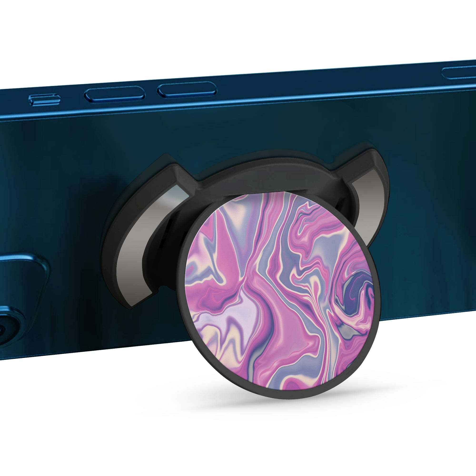 Telefonhållare, Rosa Kromeffekt - Svart