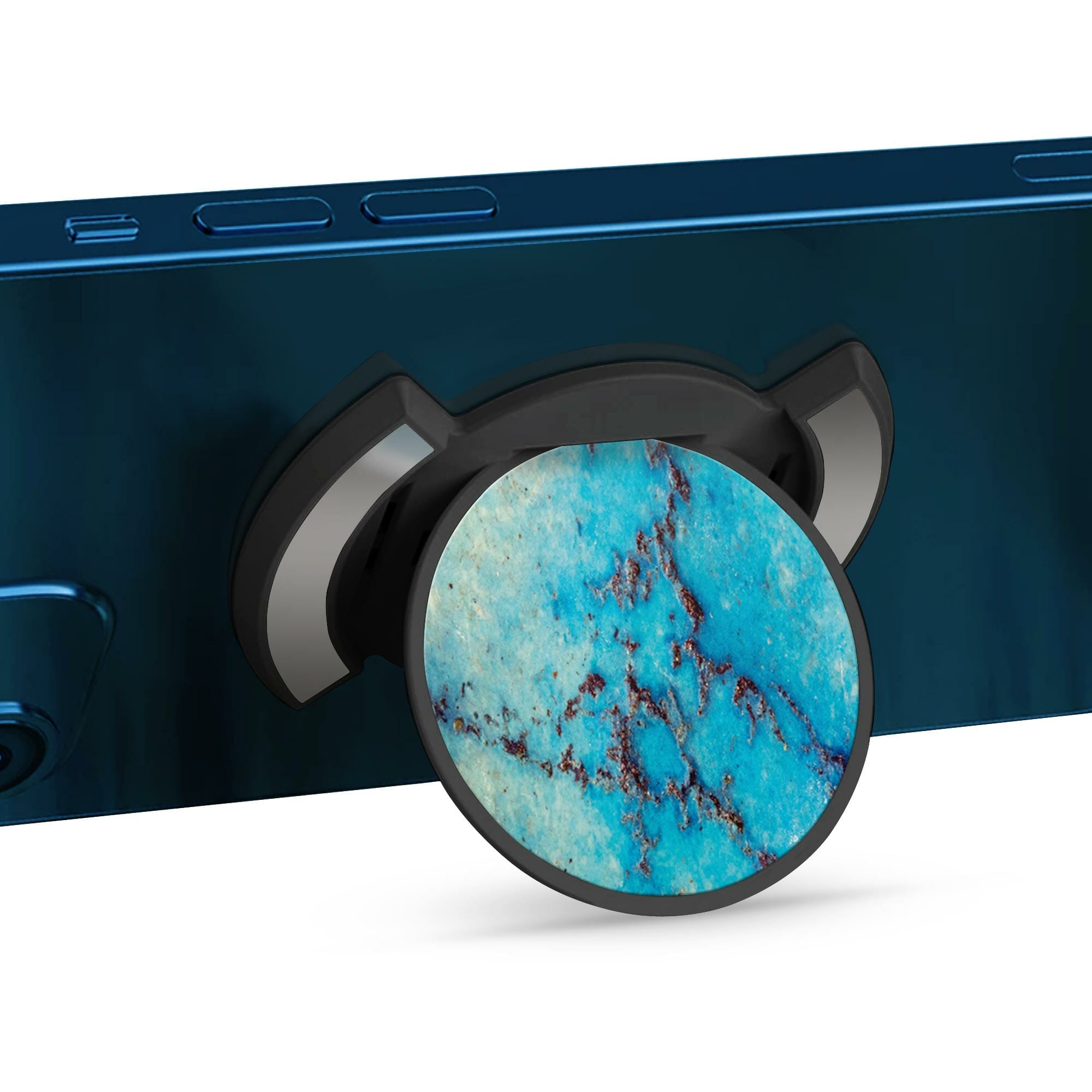 Telefonhållare, Turkos Marmor - Svart