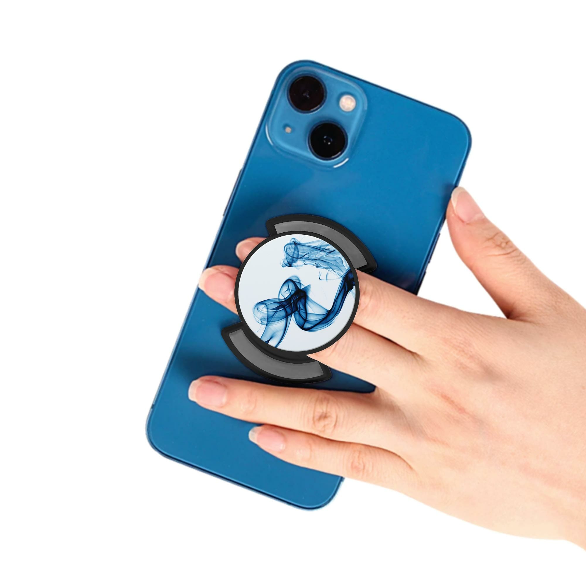 Puhelinpidike, Blue Smoke on White - Musta