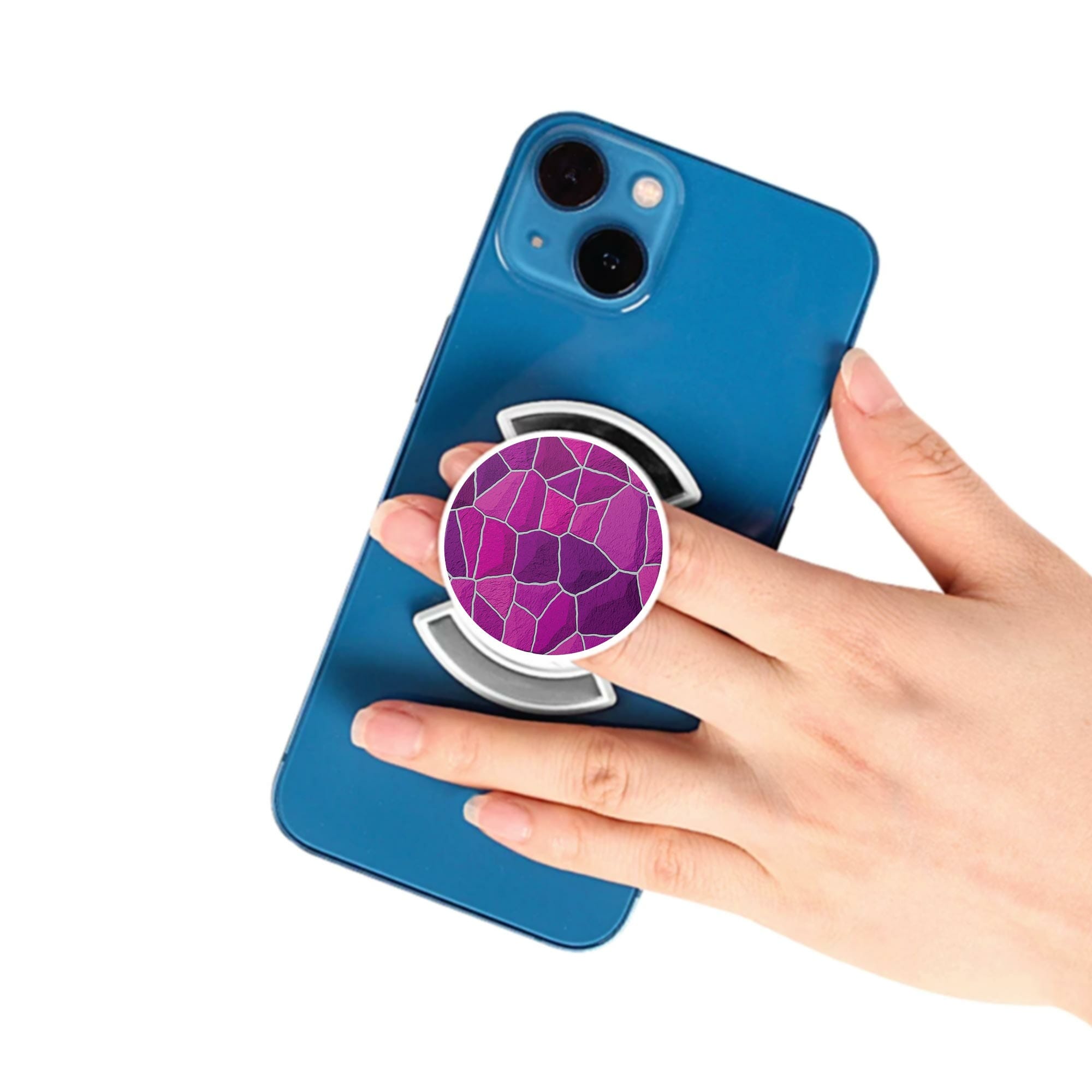 Puhelinpidike, Pink Pattern - Valkoinen