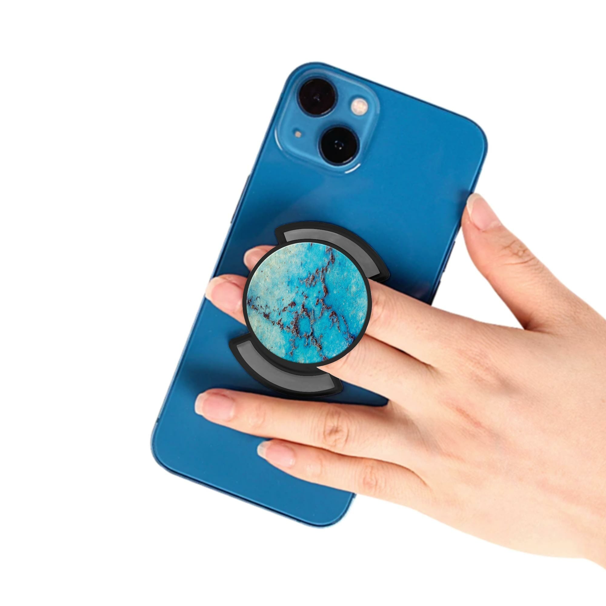 Telefonhållare, Turkos Marmor - Svart