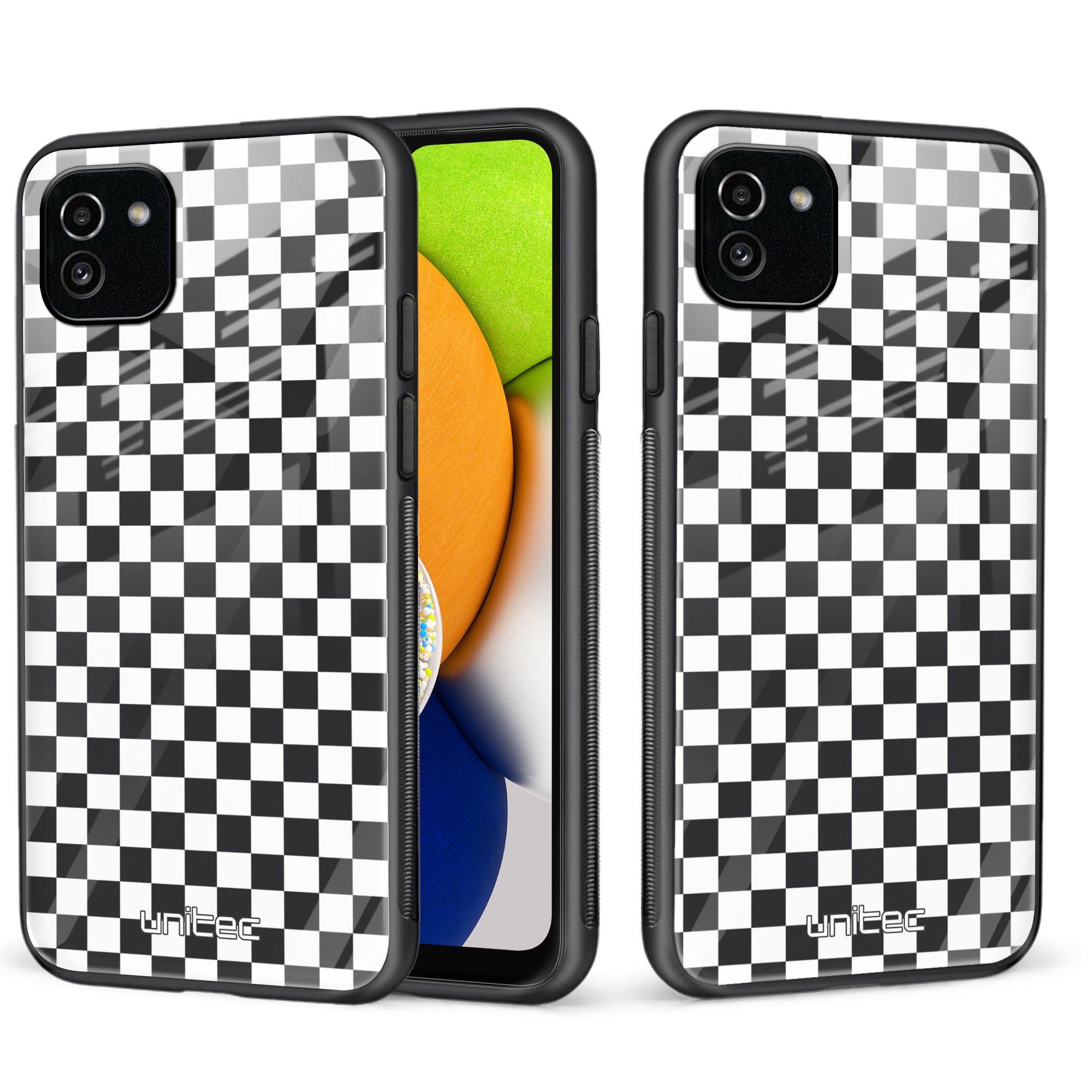 Samsung Galaxy A03 Unitec suojakuori, Black and white