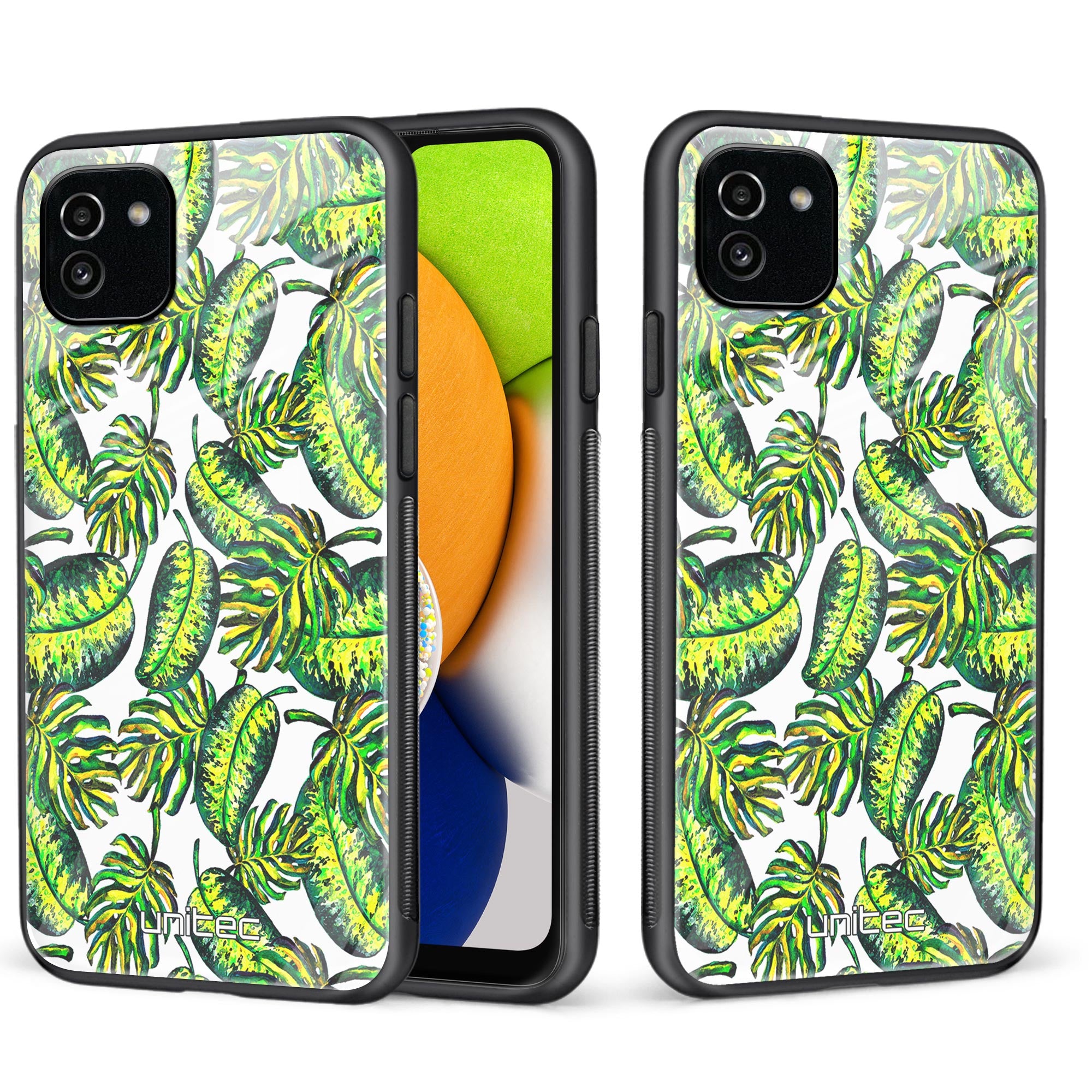 Samsung Galaxy A03 Unitec suojakuori, Green plant leaves