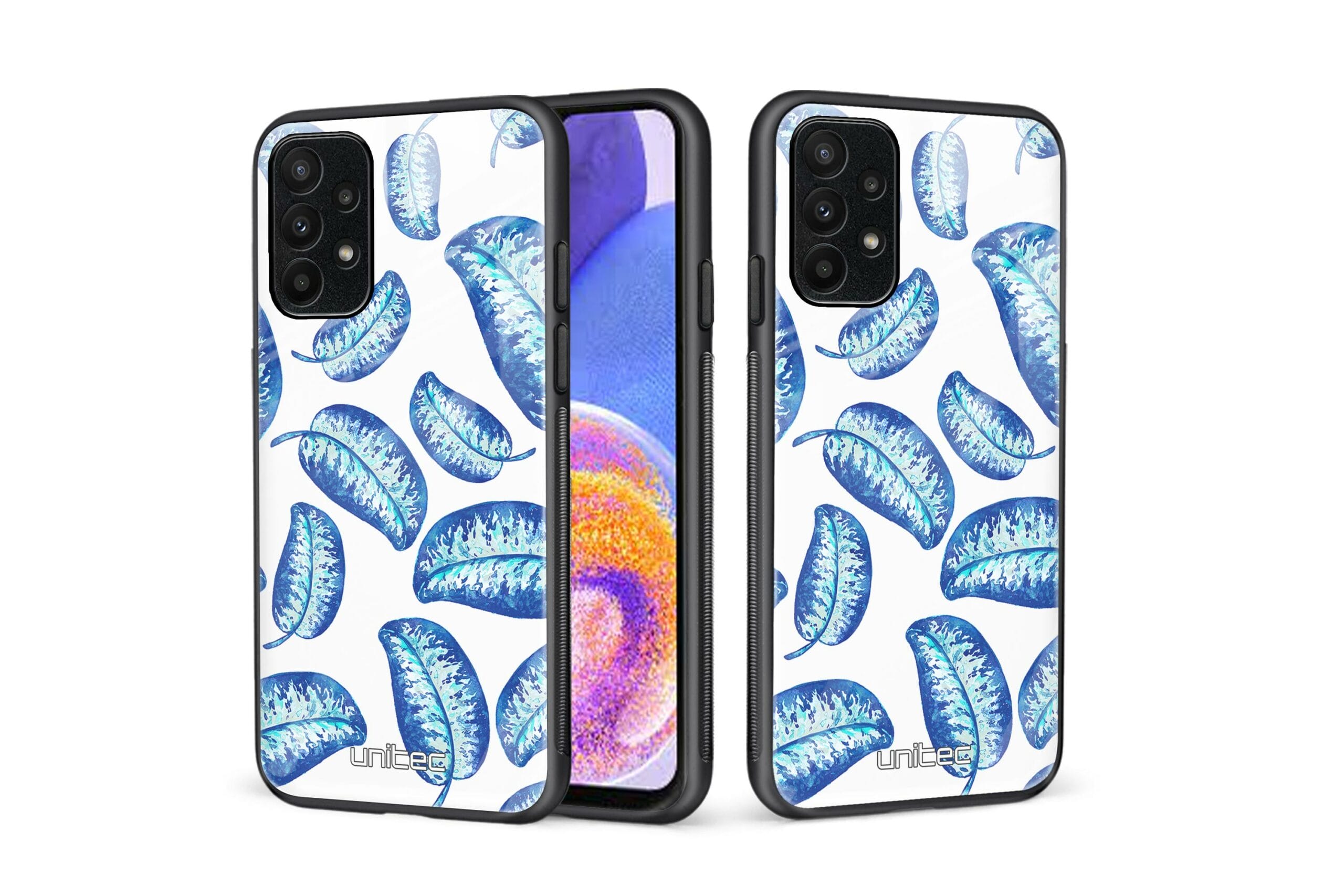 Samsung Galaxy A23 5G Unitec suojakuori, Blue leaves
