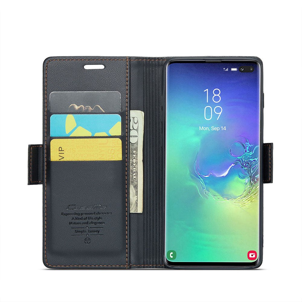 Samsung S10 Plus Unitec Lompakko Suojakotelo Musta