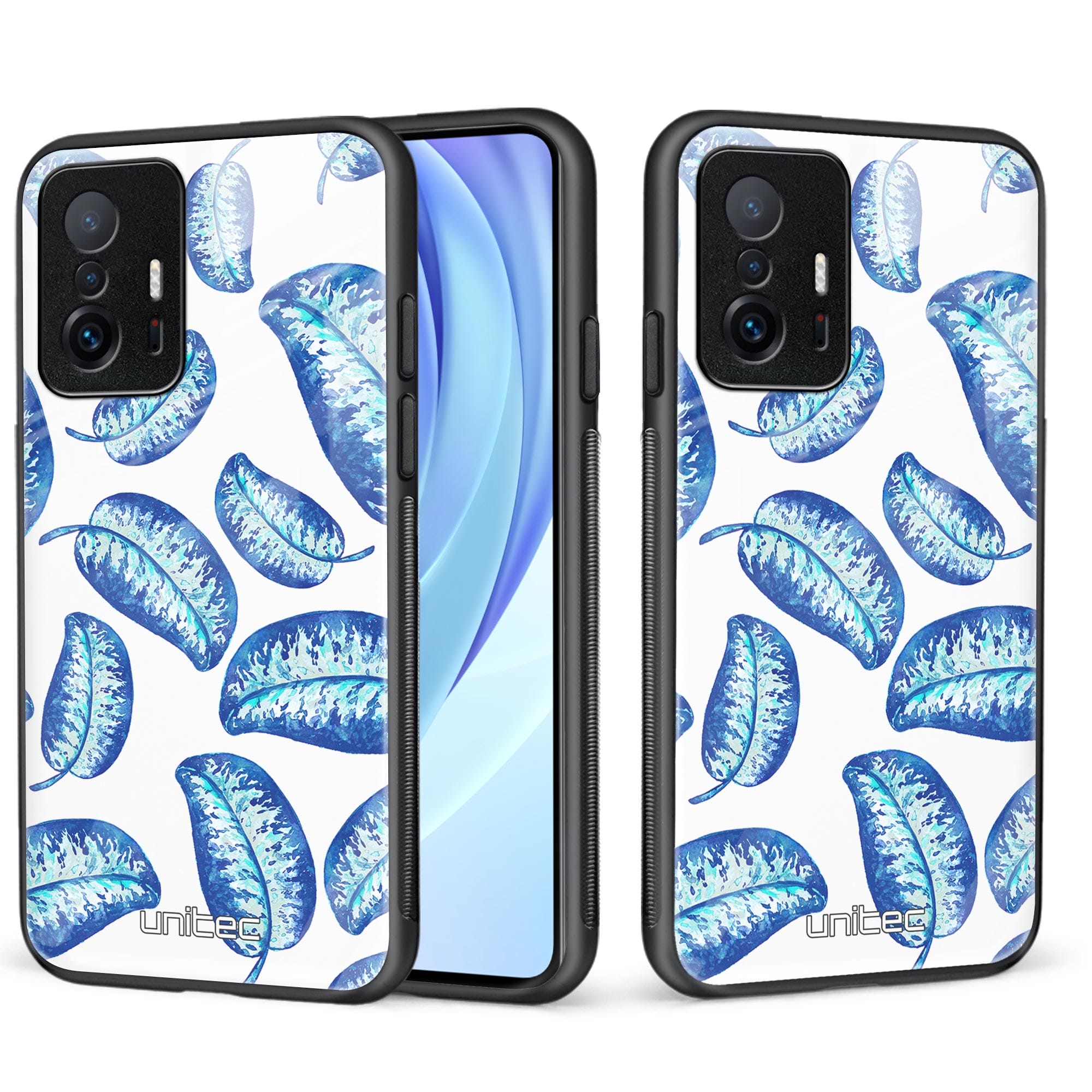 Xiaomi 11T 5G Unitec suojakuori, Blue leaves