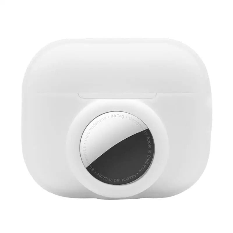 AirPods Pro 2 Silikonikotelo AirTag Pidikkeellä - Valkoinen