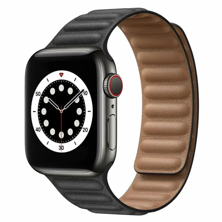 Apple Watch 38 / 40 / 41 mm Magneettinen nahkaranneke - Musta