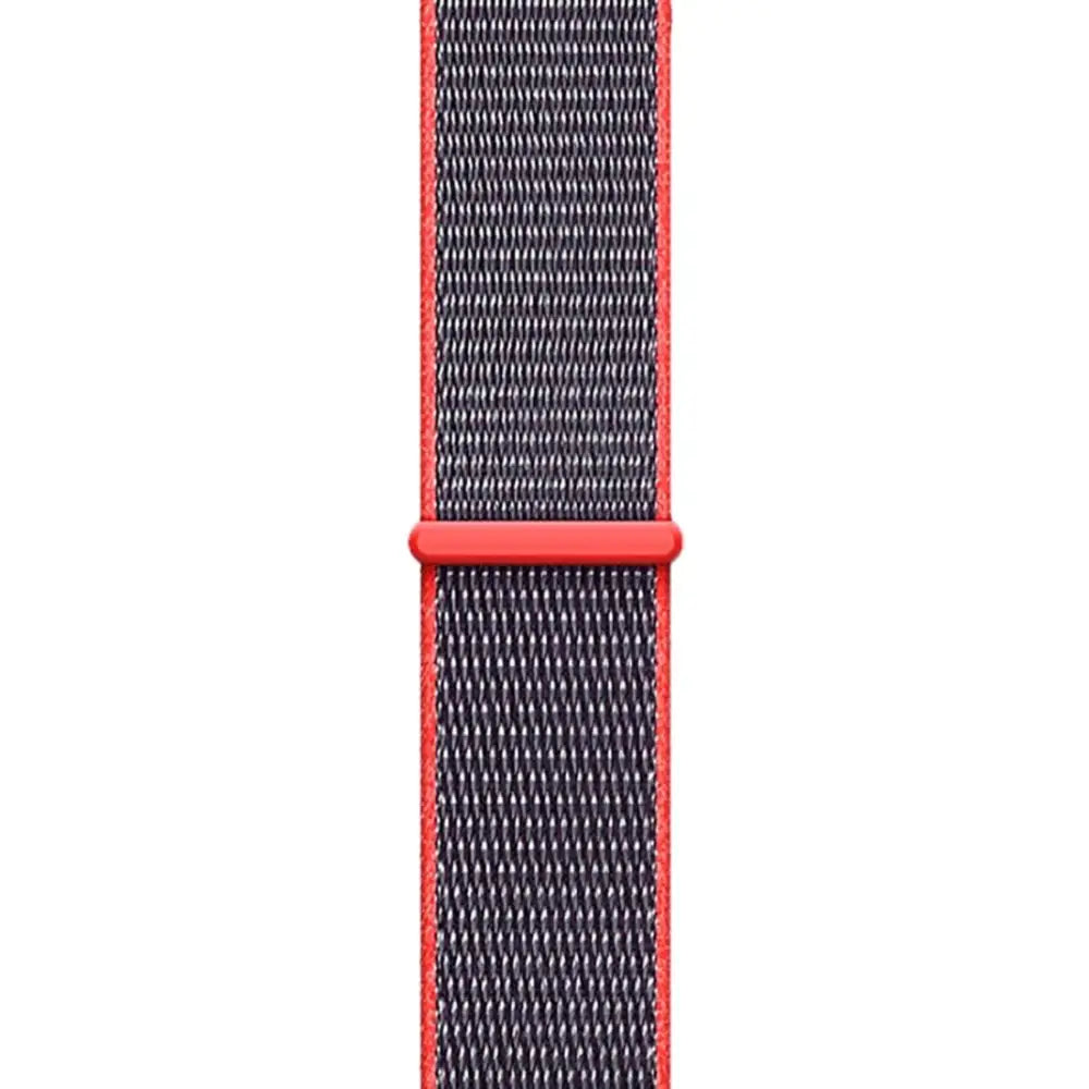 Apple Watch 38 / 40 / 41 mm Nylon ranneke - Punainen/Sininen