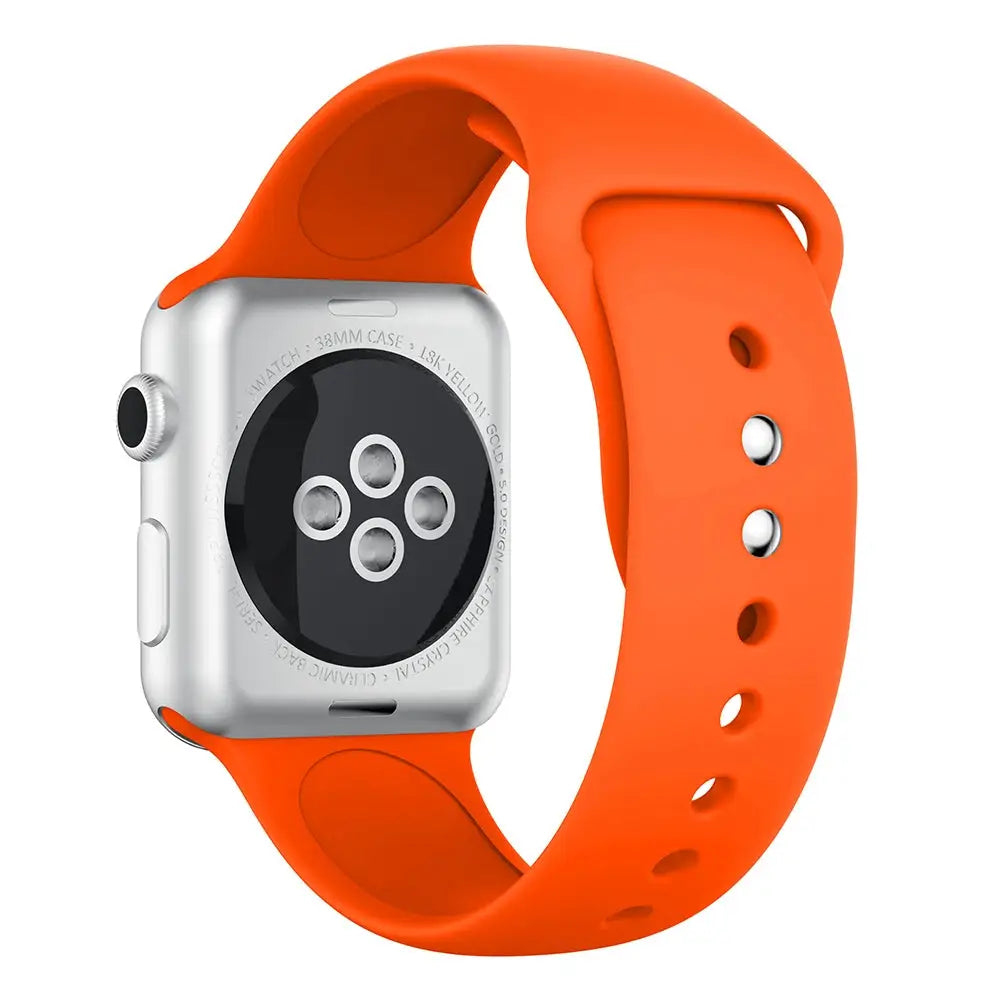 Apple Watch 38 / 40 / 41 mm Silikoniranneke - S/M - Oranssi