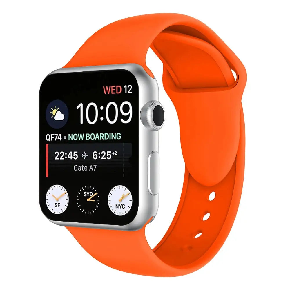 Apple Watch 38 / 40 / 41 mm Silikoniranneke - S/M - Oranssi
